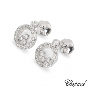 Chopard White Gold Happy Icons Diamond Earrings 83A018-1201
